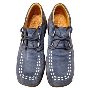 John Fluevog Men's Lace Up Suede Shoes Blue 11